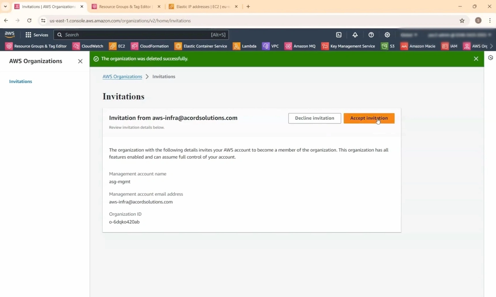 Accepting Invitation