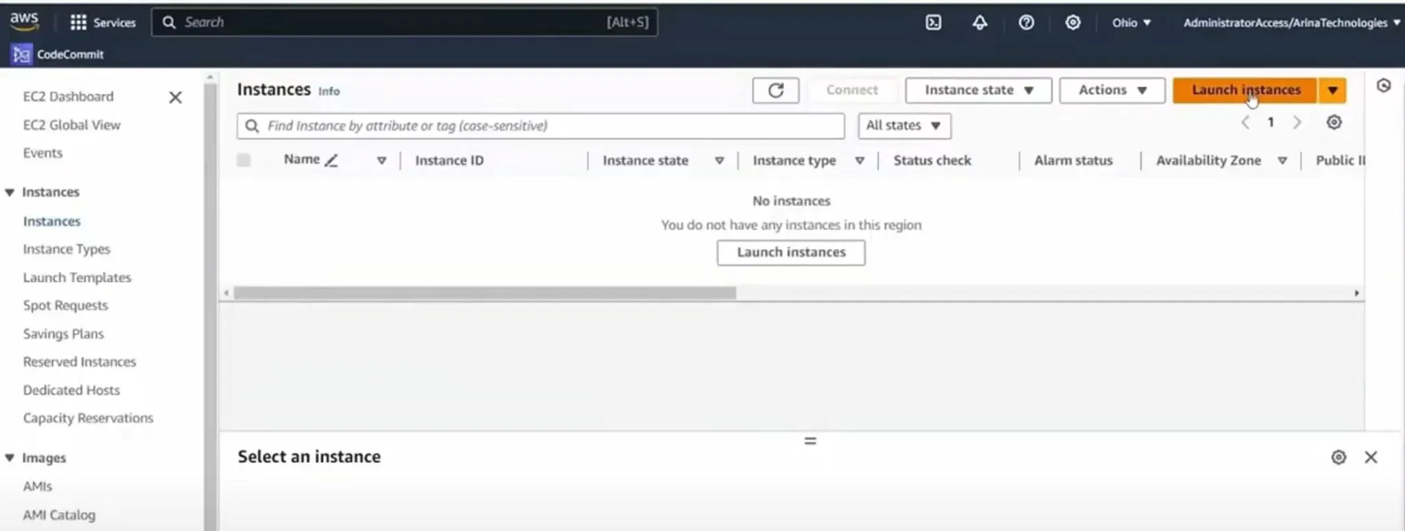 EC2 launch instance