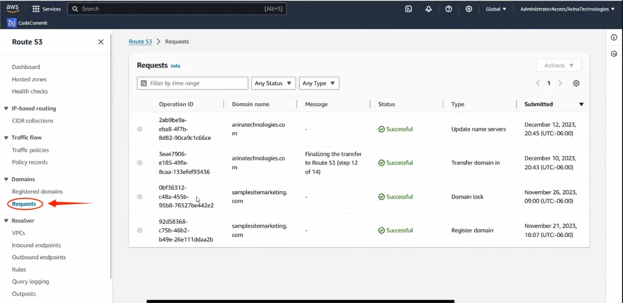 Domain Transfer on AWS
